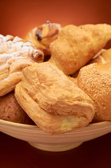 Various bread on the plate