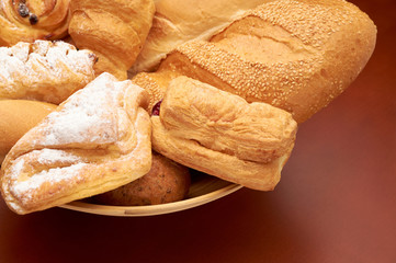 Various bread on the dish