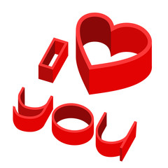 Vector I love you red