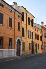 Alleyway. Ferrara. Emilia-Romagna. Italy.