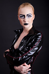 woman in latex