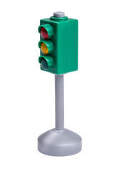 toy traffic light close up