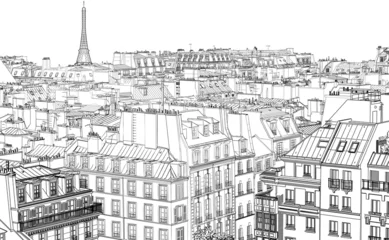 Papier Peint photo Art Studio toits à Paris