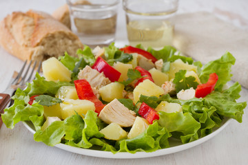 chicken salad on the plate