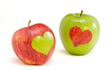 two lovers apples
