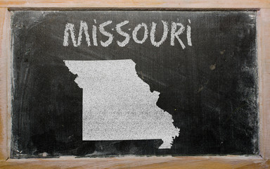 outline map of us state of missouri on blackboard