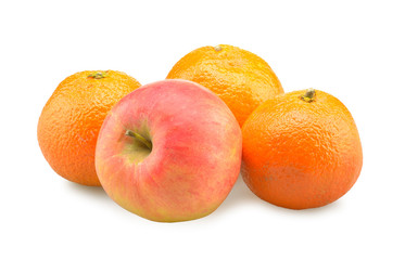 Oranges and apple isolated