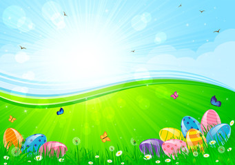 Background with Easter eggs