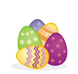 Vector icon composition of easter eggs