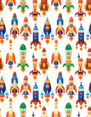 seamless spaceship pattern