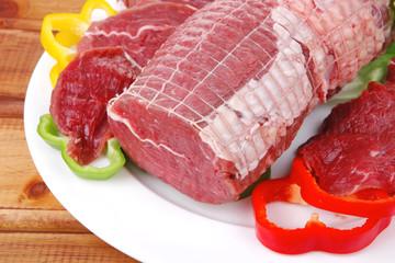 raw uncooked meat on table