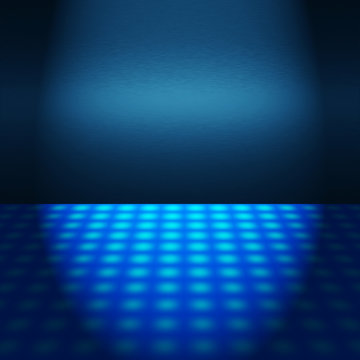 empty blue disco scene with beam of light - to design