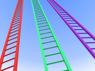 success ladders competition to the clear blue sky