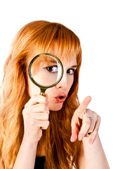 woman with magnifying glass