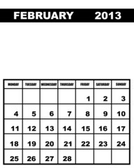 February calendar 2013