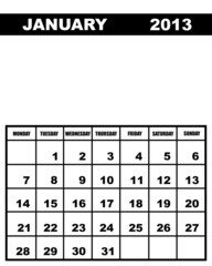 January calendar 2013