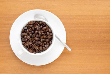 Cup of coffee beans