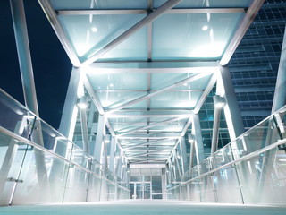 Bright elevated walkway