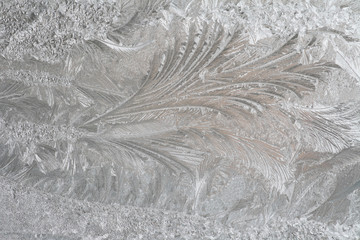 Ice patterns on window glass