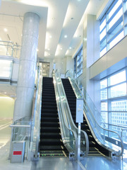 Escalator in department store