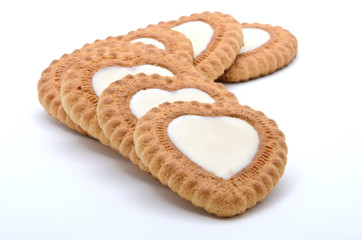 heart-shaped cookies on a white background