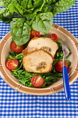 Spinat mit Fleischroulade