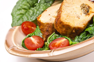 Spinat mit Fleischroulade