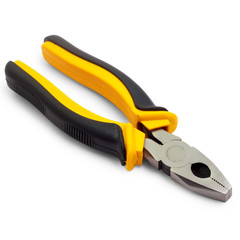 Obraz premium pliers yellow tool isolated on a white background
