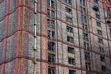 Old derelict victorian tobacco warehouse in Liverpool UK, Grade