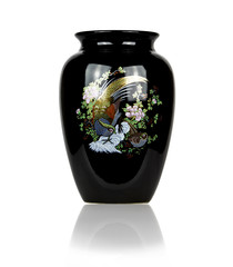 Black porcelain vase,Isolated