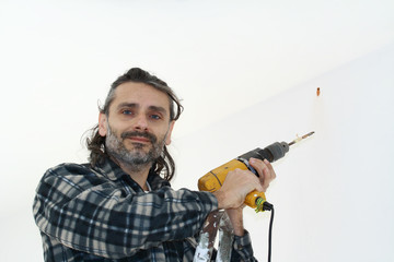 man with drill