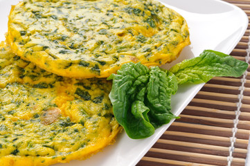 Frittata con spinaci - omelette with spinach