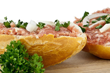 Rolls with minced pork (closeup picture)