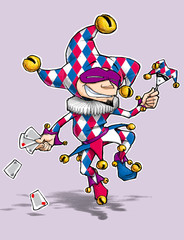 Naklejka premium Harlequin White Red & Blue