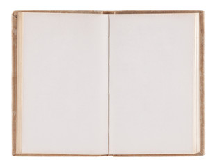 Fototapeta premium Open old blank book with clipping path