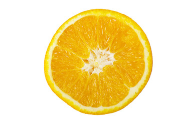 Orange sliced on white background