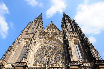 Fototapeta na wymiar Gothic Style cathedral in Prague (Praha)