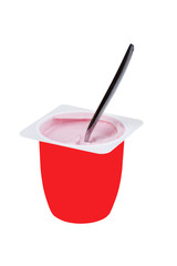 Joghurt mit Löffel; Beschneidungspfad