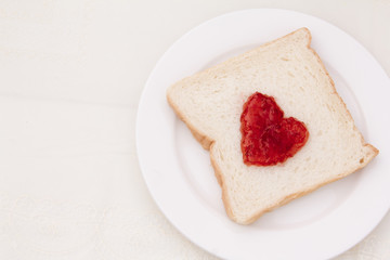 toast with raspberry jam