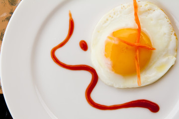 Fried egg on a plate