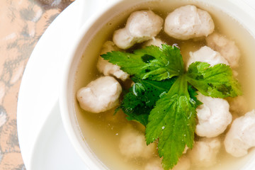 soup with meatballs