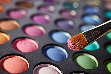eyeshadow palette and brush