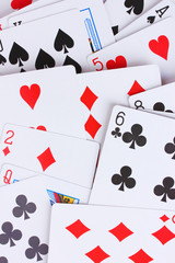 Cards close-up isolated on white