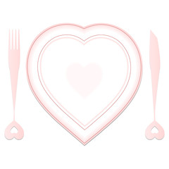 valentine plate and dishes