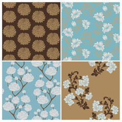 Seamless Floral Background Beautiful Set - for your design and s