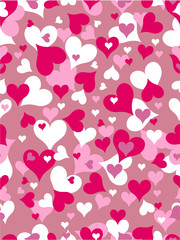 Seamless hearts textured background