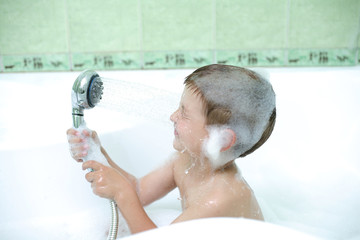 Playing in the bathroom