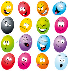 cartoon eggs with many expressions