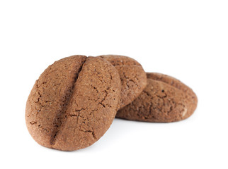Cookies coffee-flavored - White background