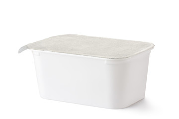 Plastic rectangular container with foil lid - 38767860